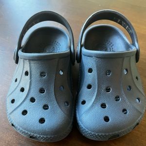 Navy blue Toddler crocs size 4/5. Gently used, ready for the next toddler!